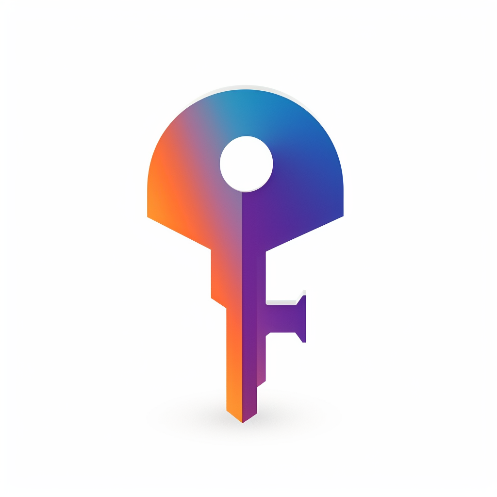 Blue Purple Orange Key with House Silhouette