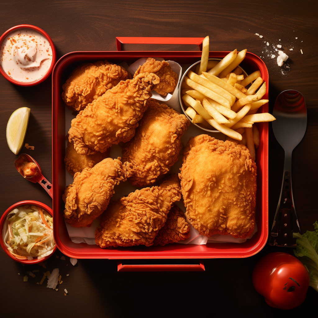 KFC lunch box with fried chicken