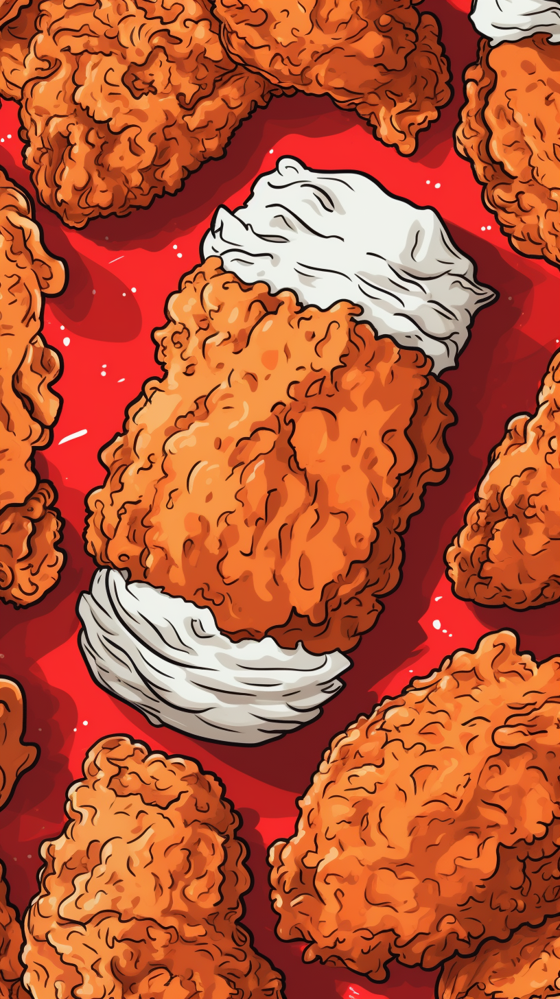 Pattern of scrumptious fried chicken