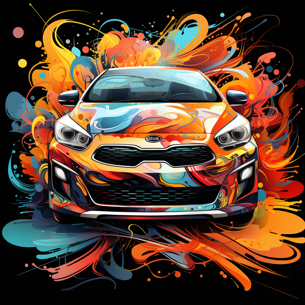 Bold Pop Art Kia Rio Truck Illustration