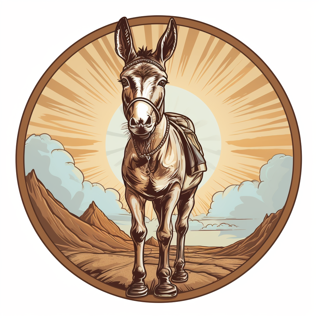 Logo design of a kicking mule