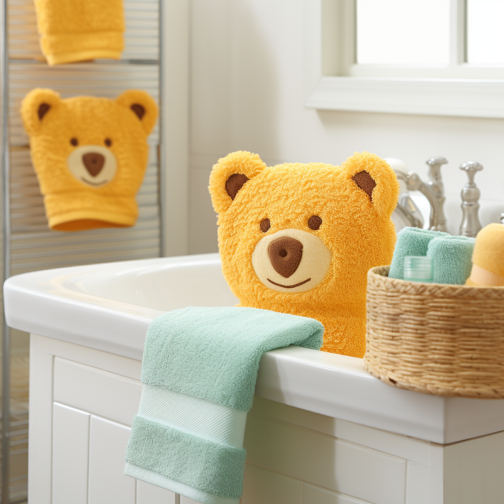 Cute bear-themed towel for kids