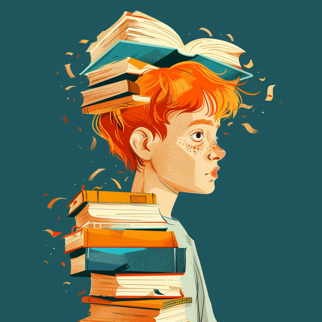 Kid with Orange Hair Learning