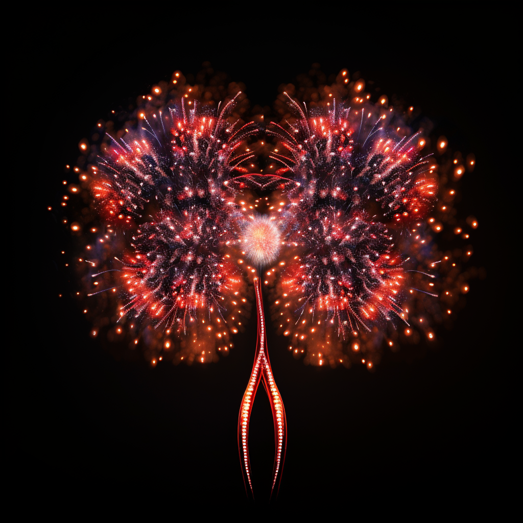 Colorful Kidney Fireworks Display