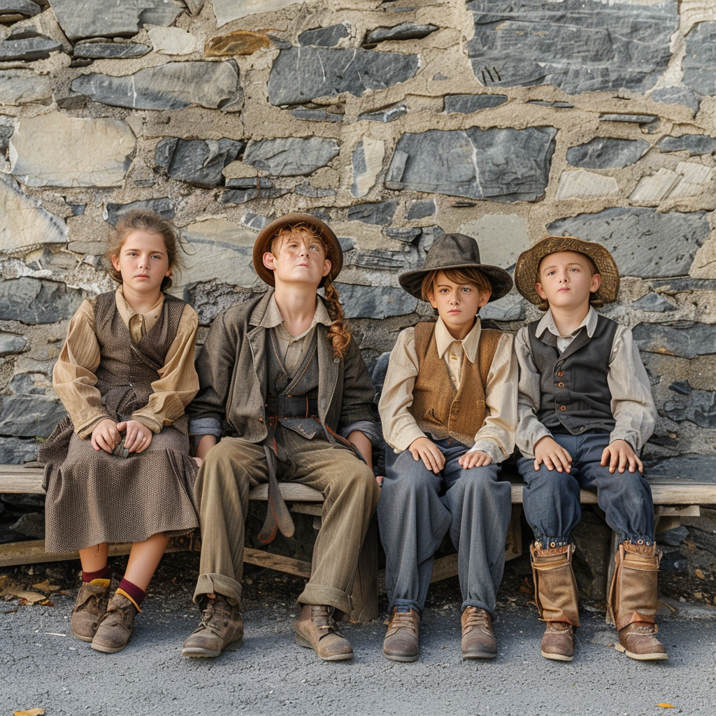 Kids 1890 mine workers sitting