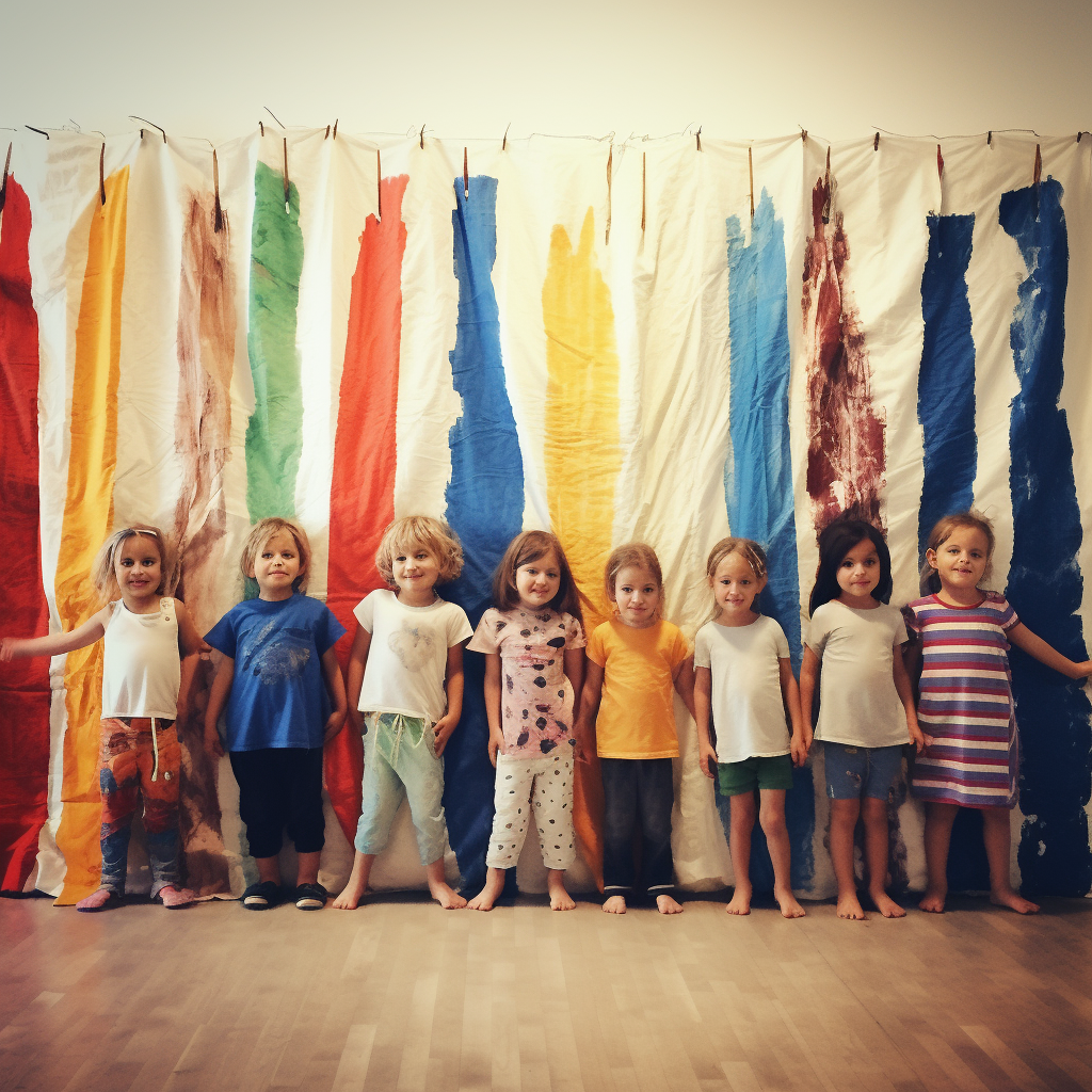 Kids Artwork on White Fabric Mockup