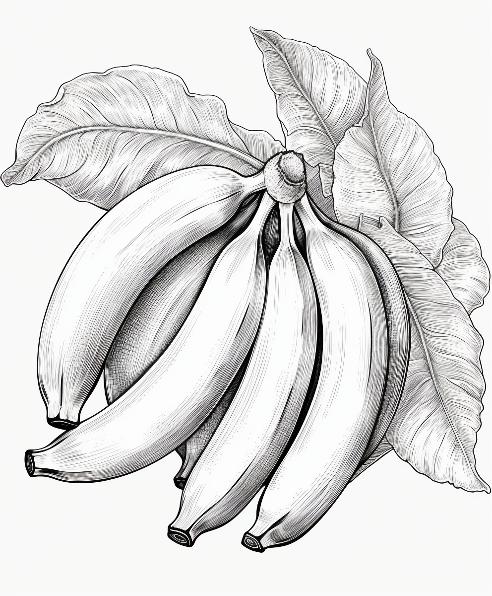 Cartoon Bananas Coloring Page for Kids