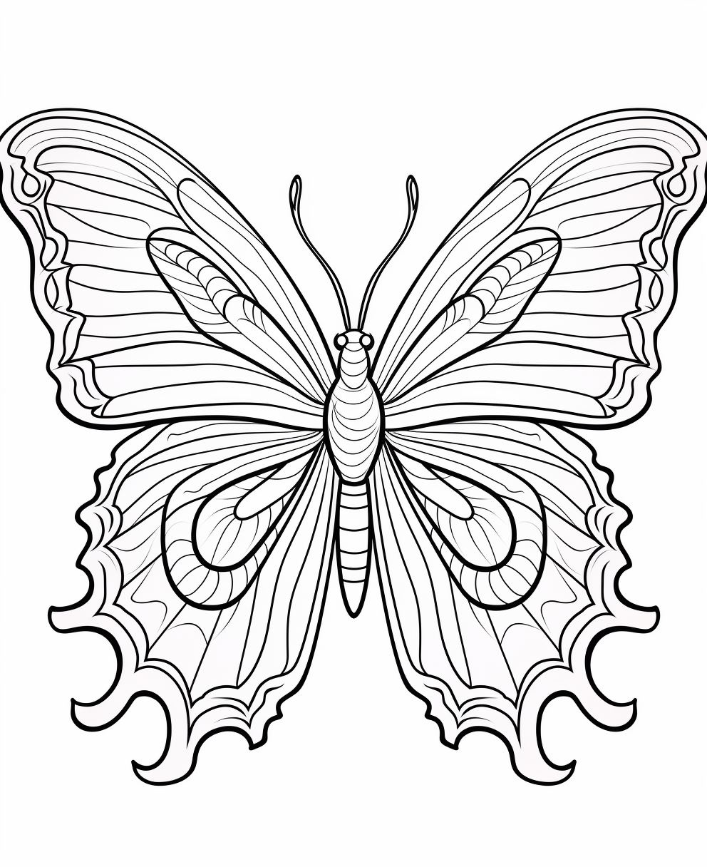 Cartoon butterfly coloring page