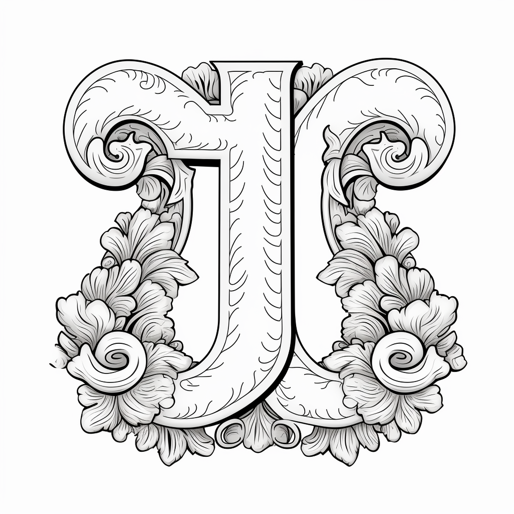 Cartoon-style letter U for kids