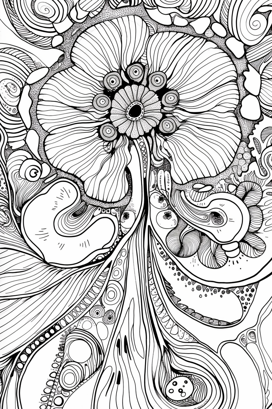 Kids Coloring Book Mandala Design