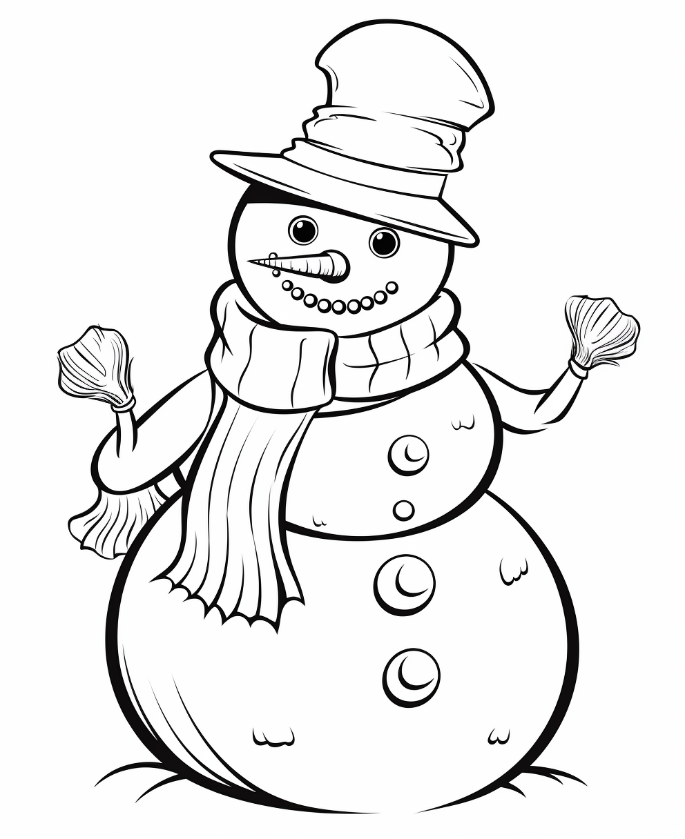 Cute snowman on a white background