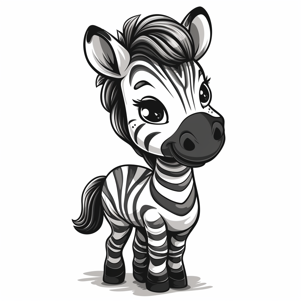 Cute Zebra Coloring Page