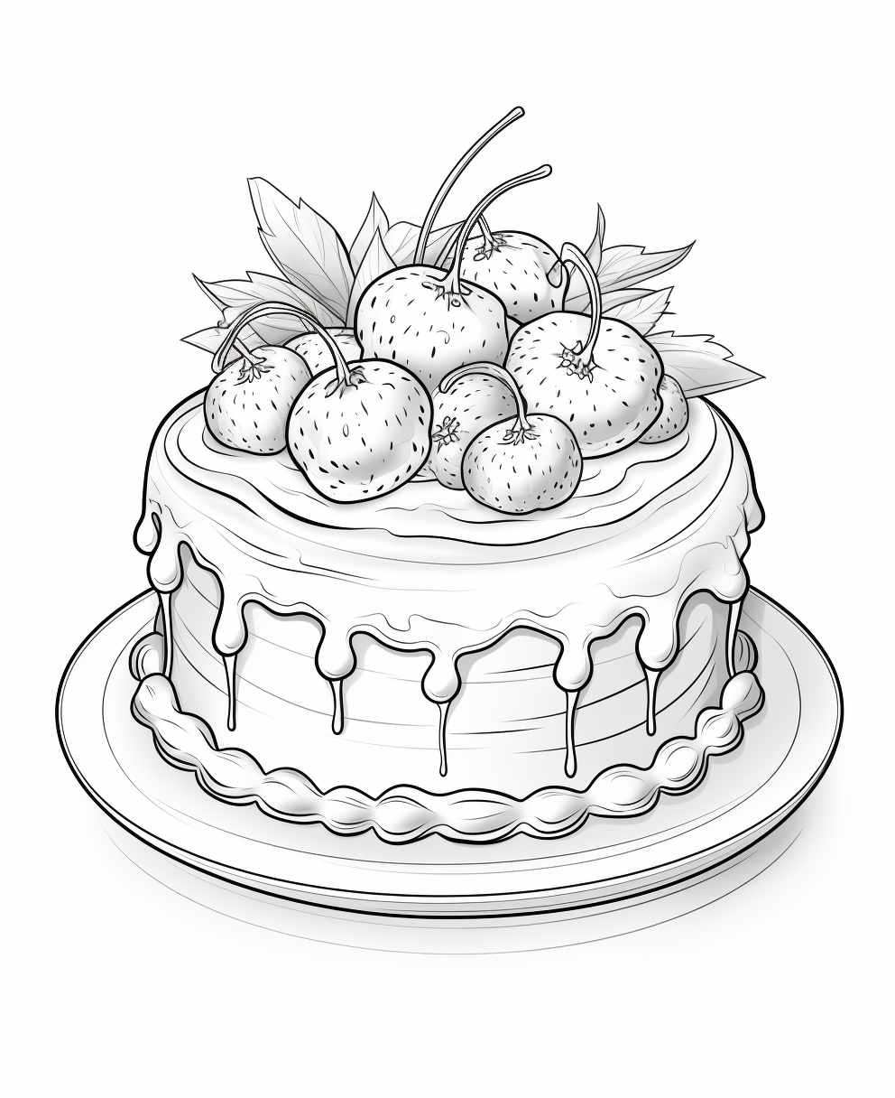 Cartoon-style kids coloring cake image