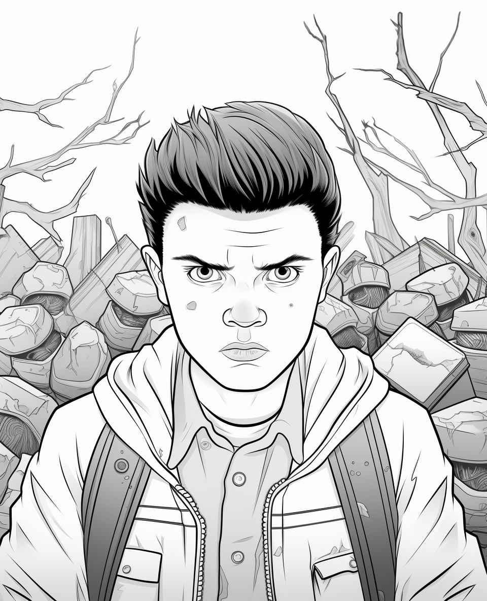 Stranger Things Eleven Powers Coloring Page