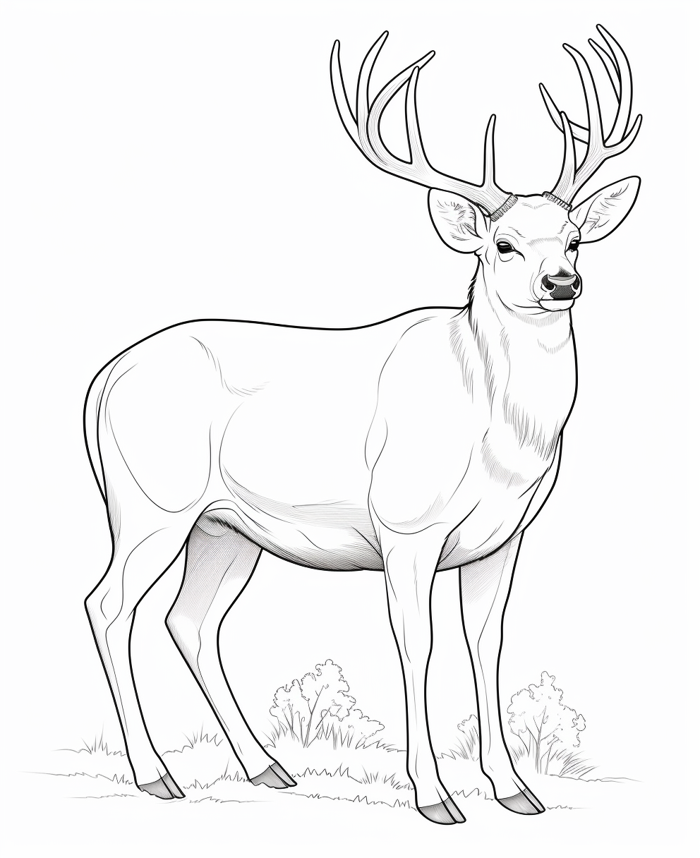 Cute deer coloring page for kids