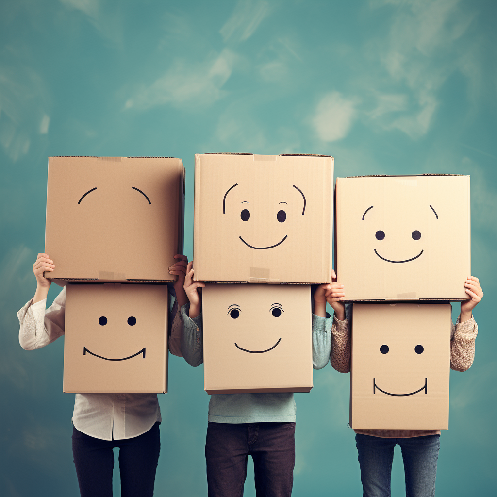 Three Children Holding White Cardboard