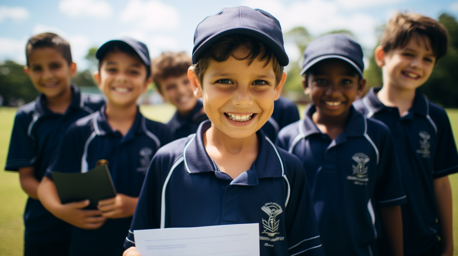 Kids from New Zealand with sport certificate