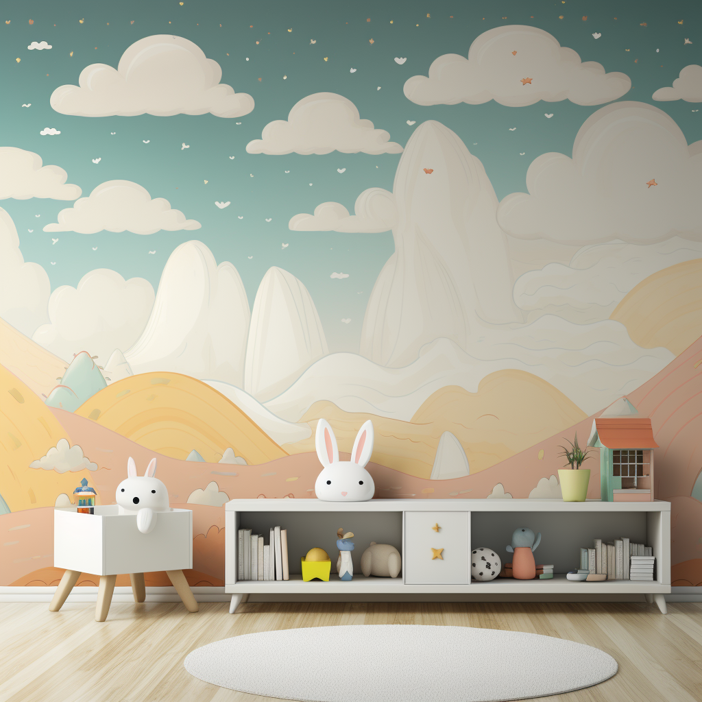 Soft and Elegant Kids Room Wallpaper