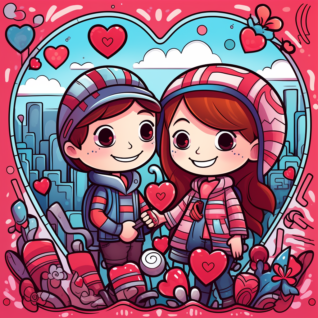 Fun cartoon hearts for kids