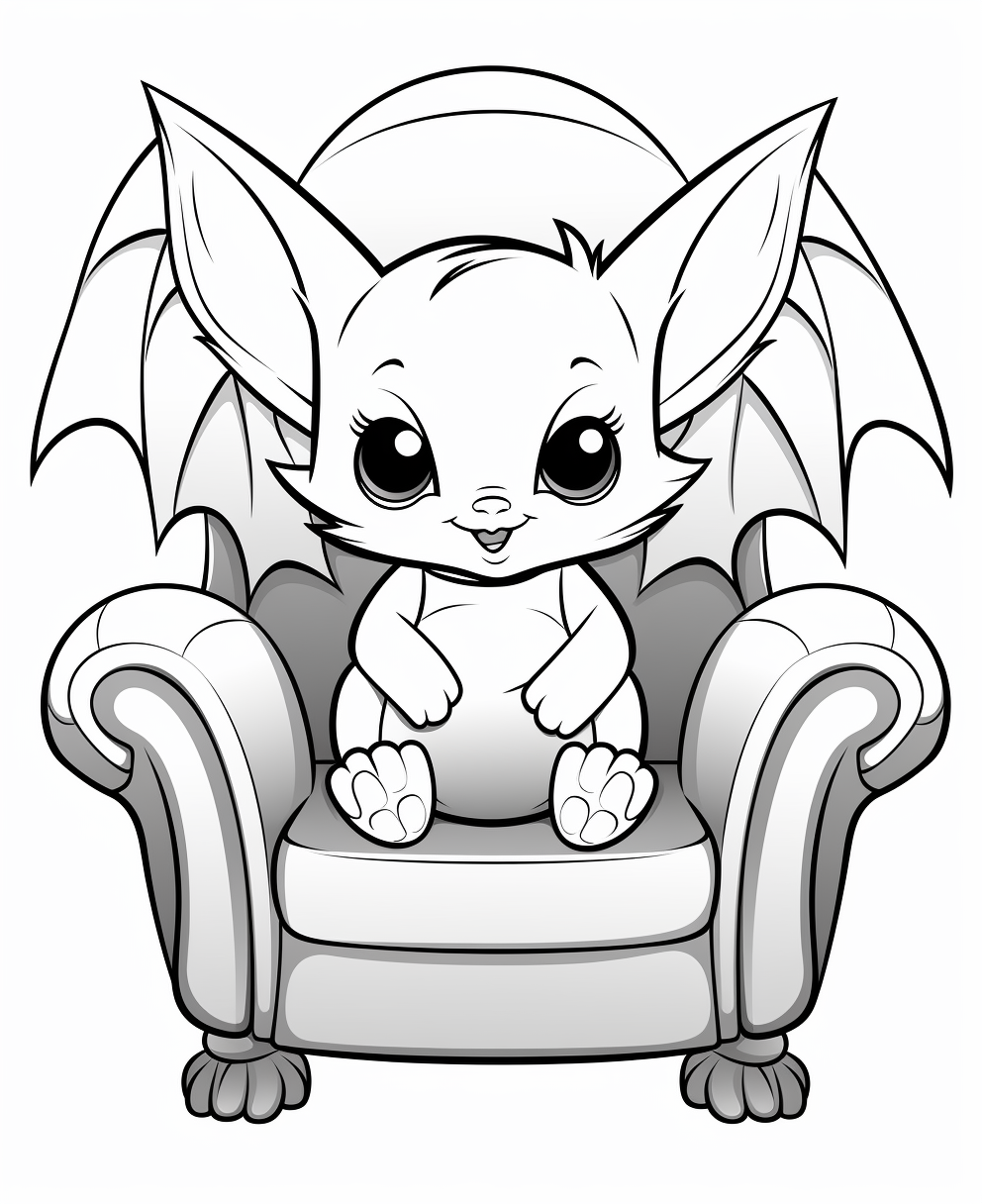 Cartoon bat coloring page