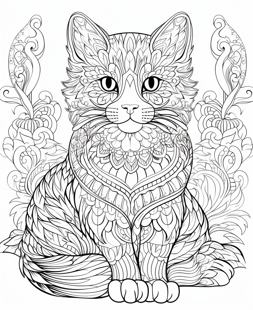 Cartoon Cat Coloring Page