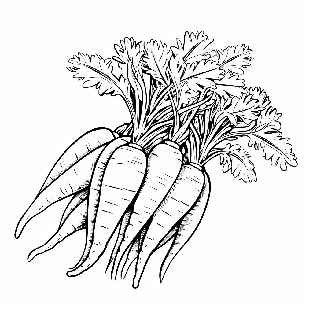 Cartoon carrots for coloring
