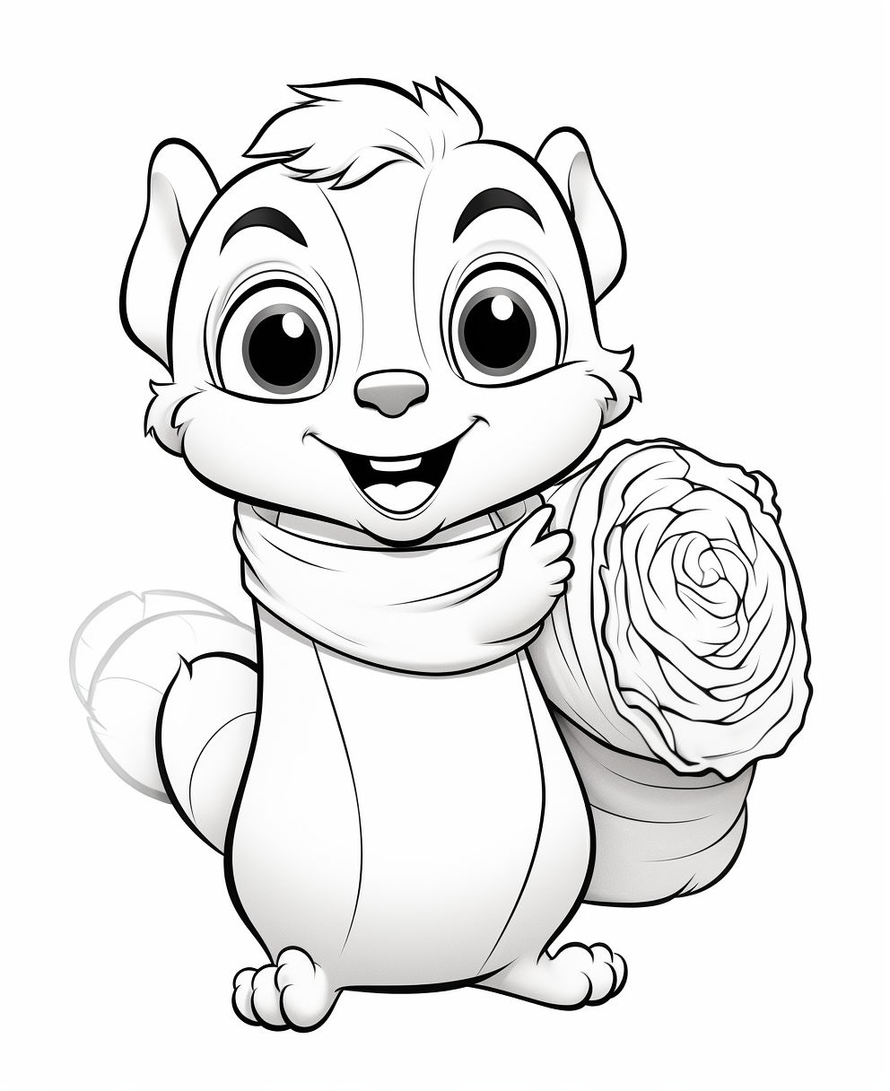 Cute Cartoon Nut Roll Image