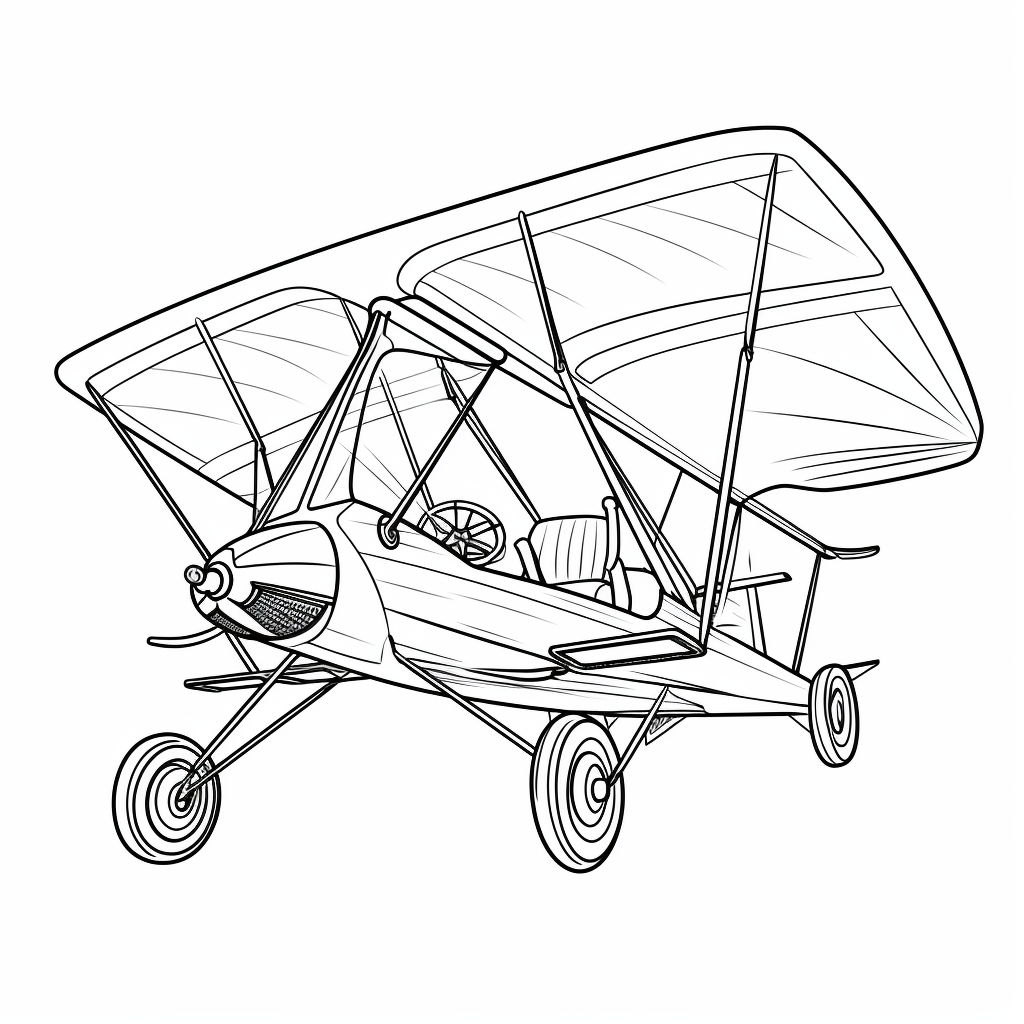 Cartoon style hang glider coloring page