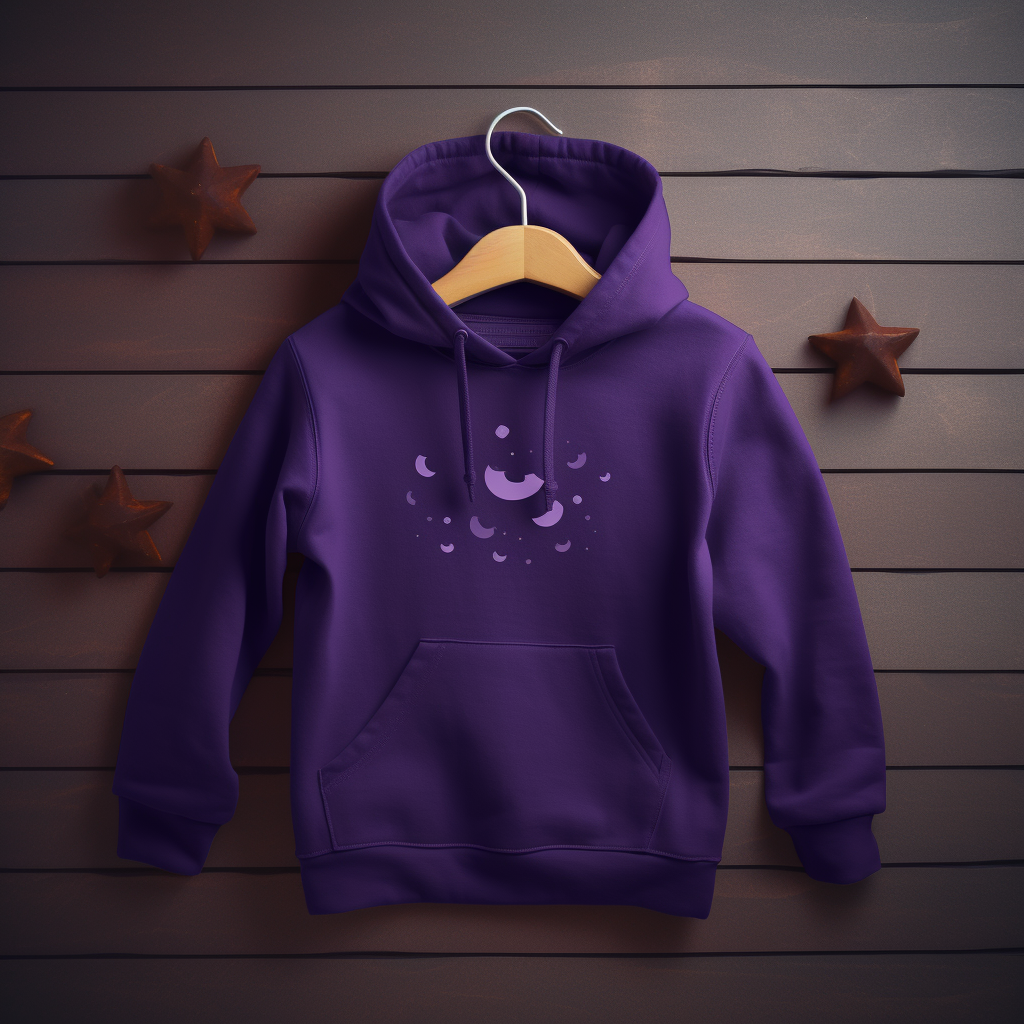 Kids dark purple hooded sweatshirt