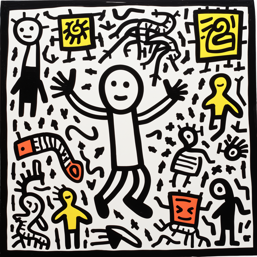 Abstract Keith Haring Style Child