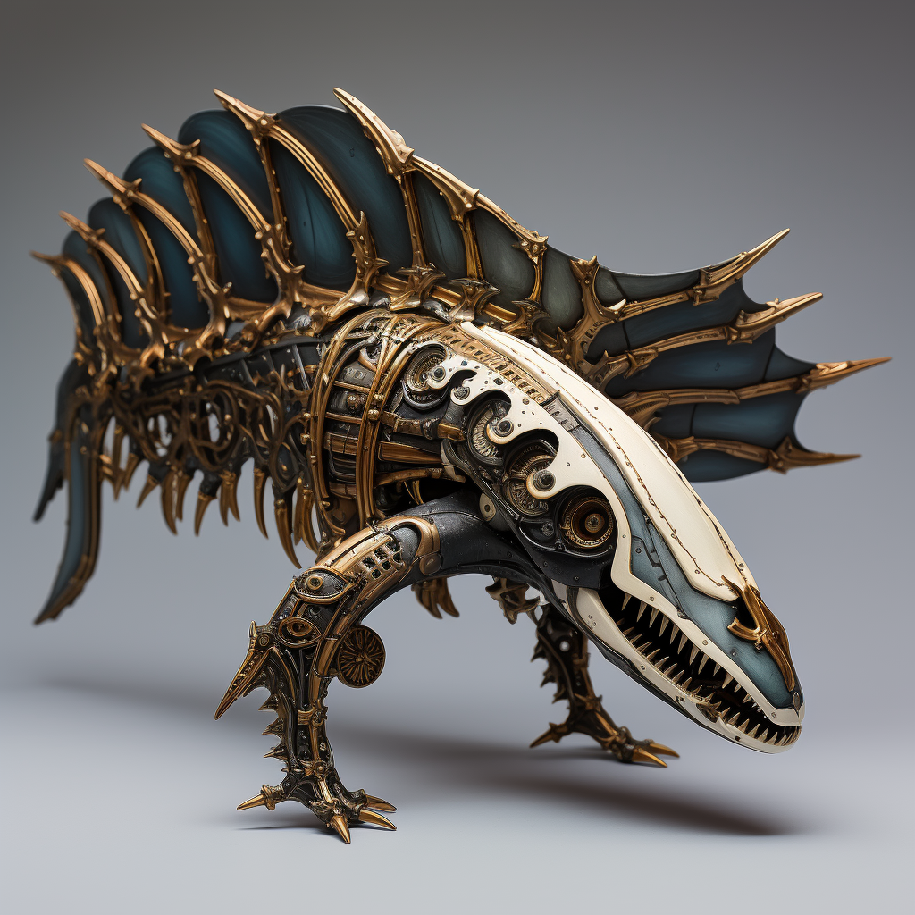 Killer whale dragon sculpture fierce