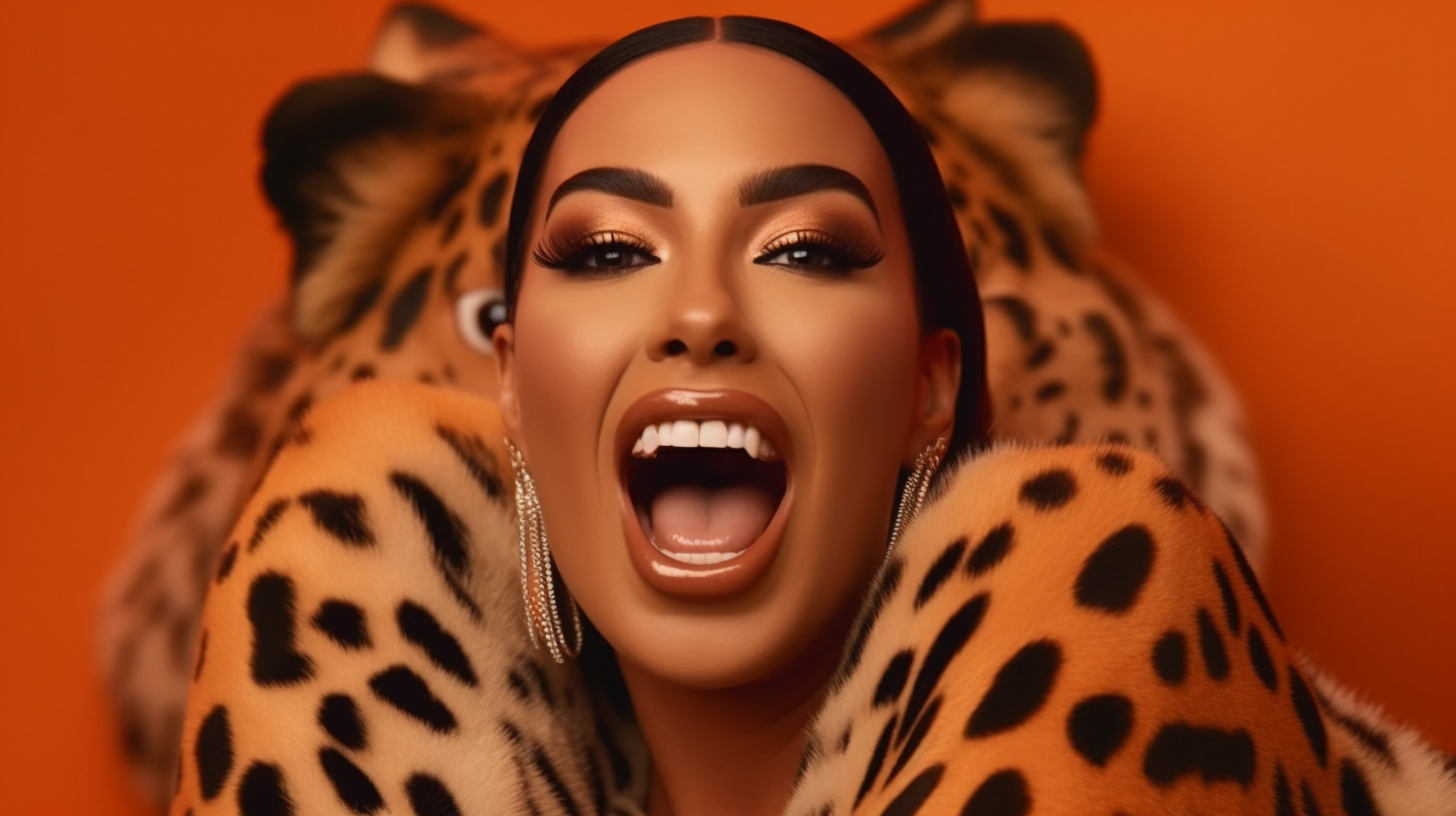 Kim Kardashian Big Smile Orange Studio