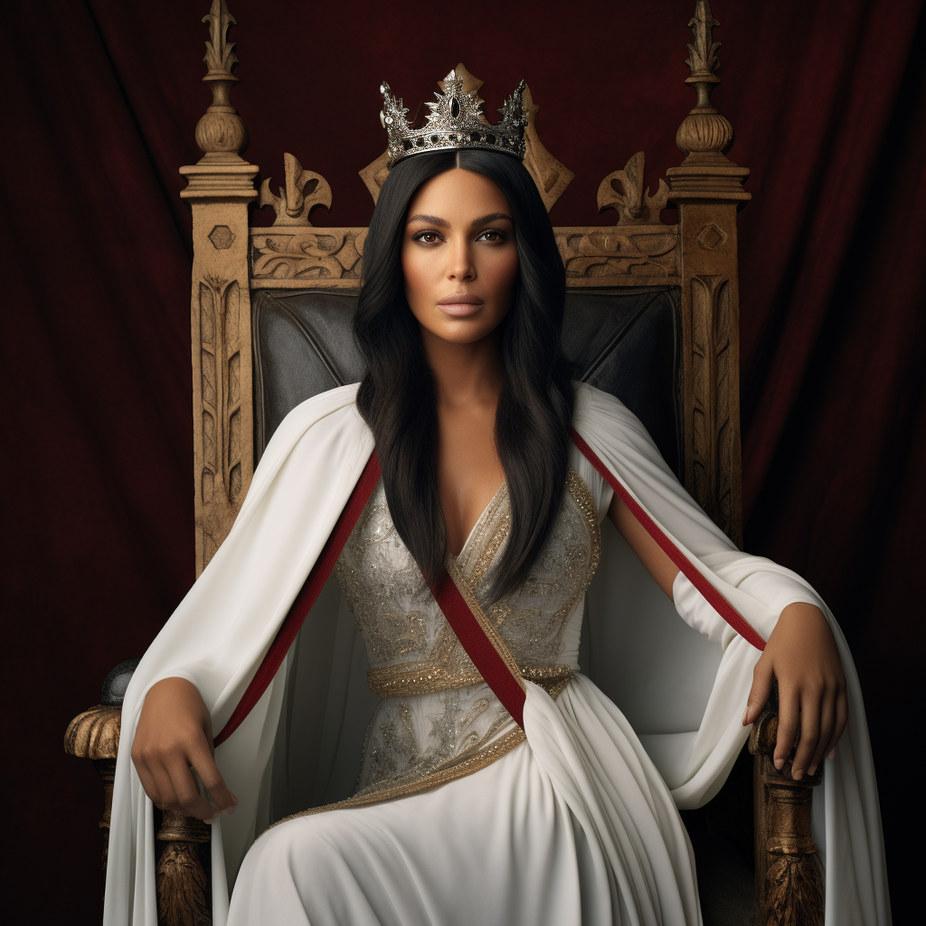 Kim Kardashian as the Queen