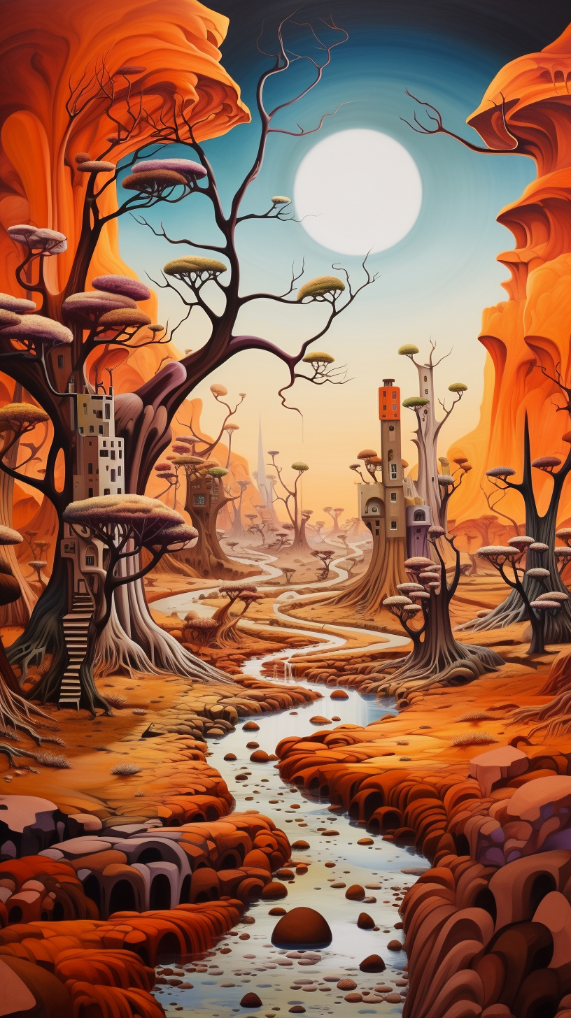 Bold and highly detailed kindness landscape artwork