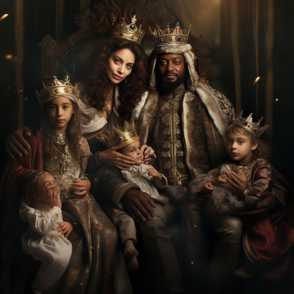 Photo of a King and Queen with Children