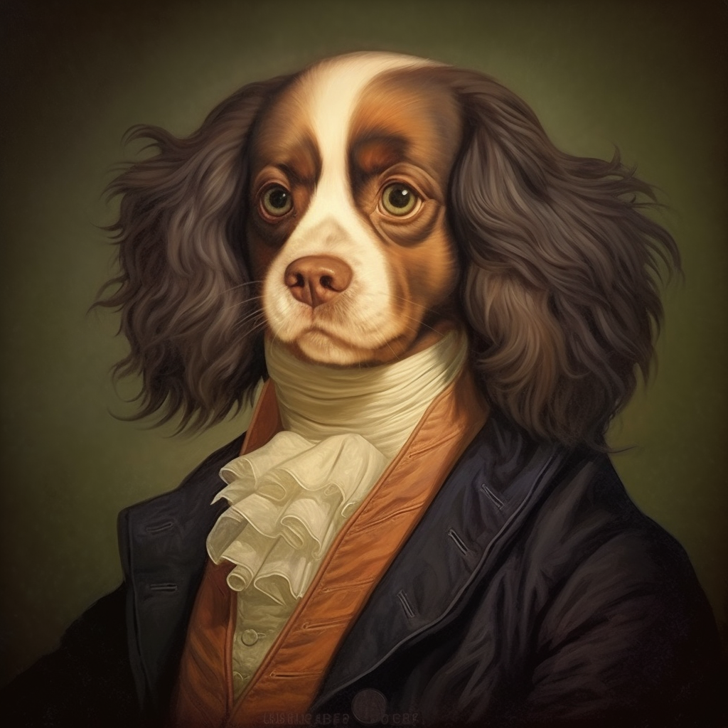 Adorable King Charles Spaniel in Kuczynski Style