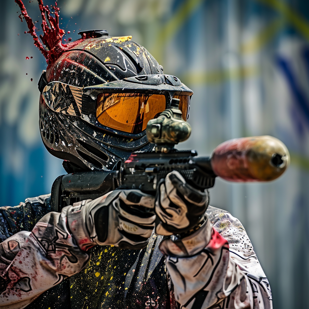 King playing paintball dynamic