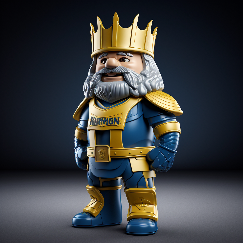 Kingsmen Mascot Wearing Armor Construction Glue