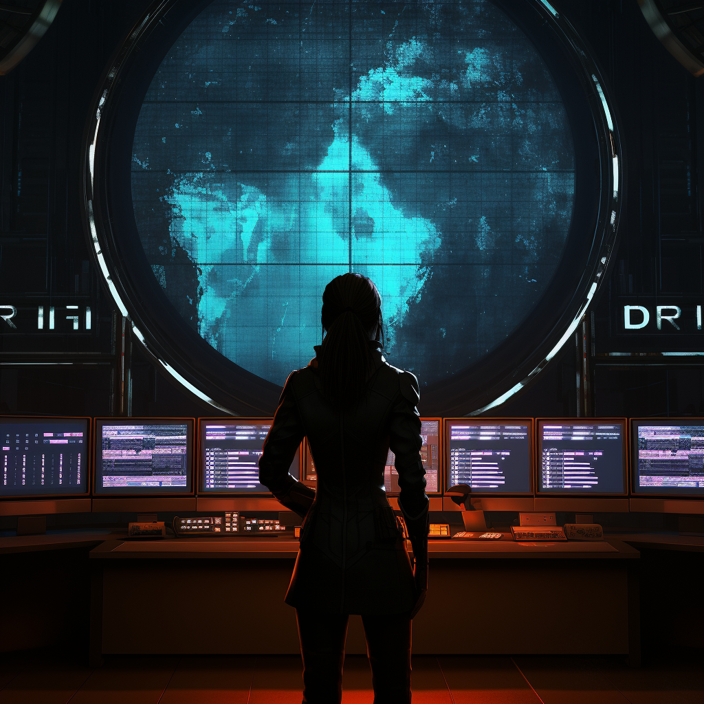 Kira standing at data terminal