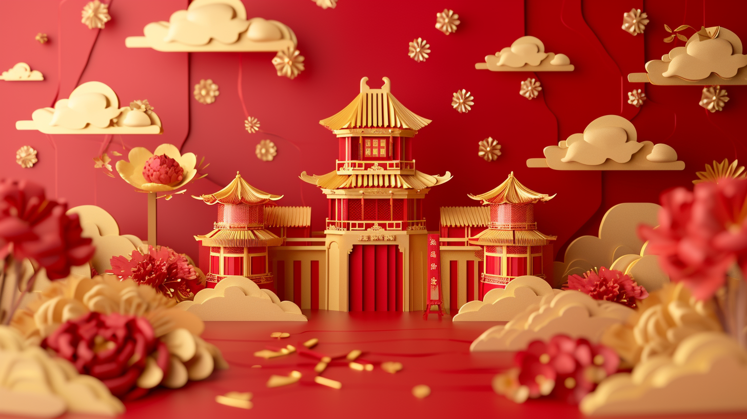 Chinese Kirigami Crafts Landscape