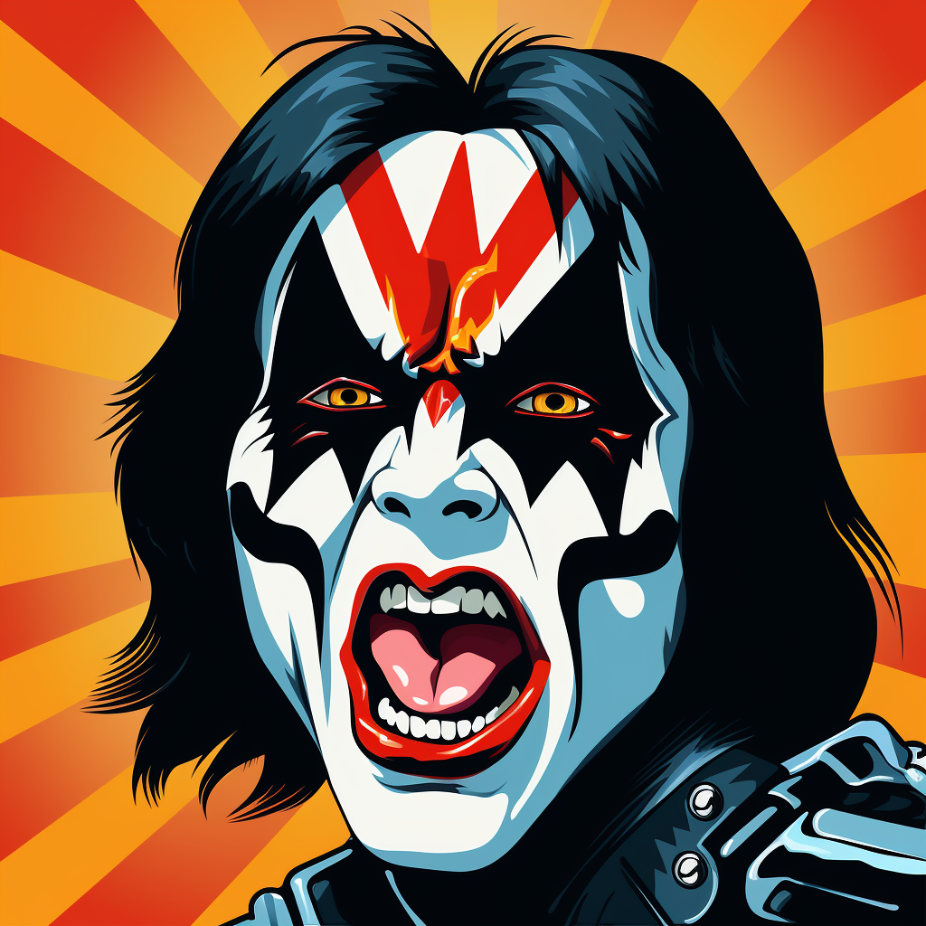 Pop Art Cartoon of KISS Demon