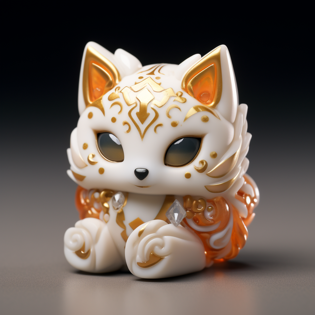 Chibi style kitsune artisan keycap