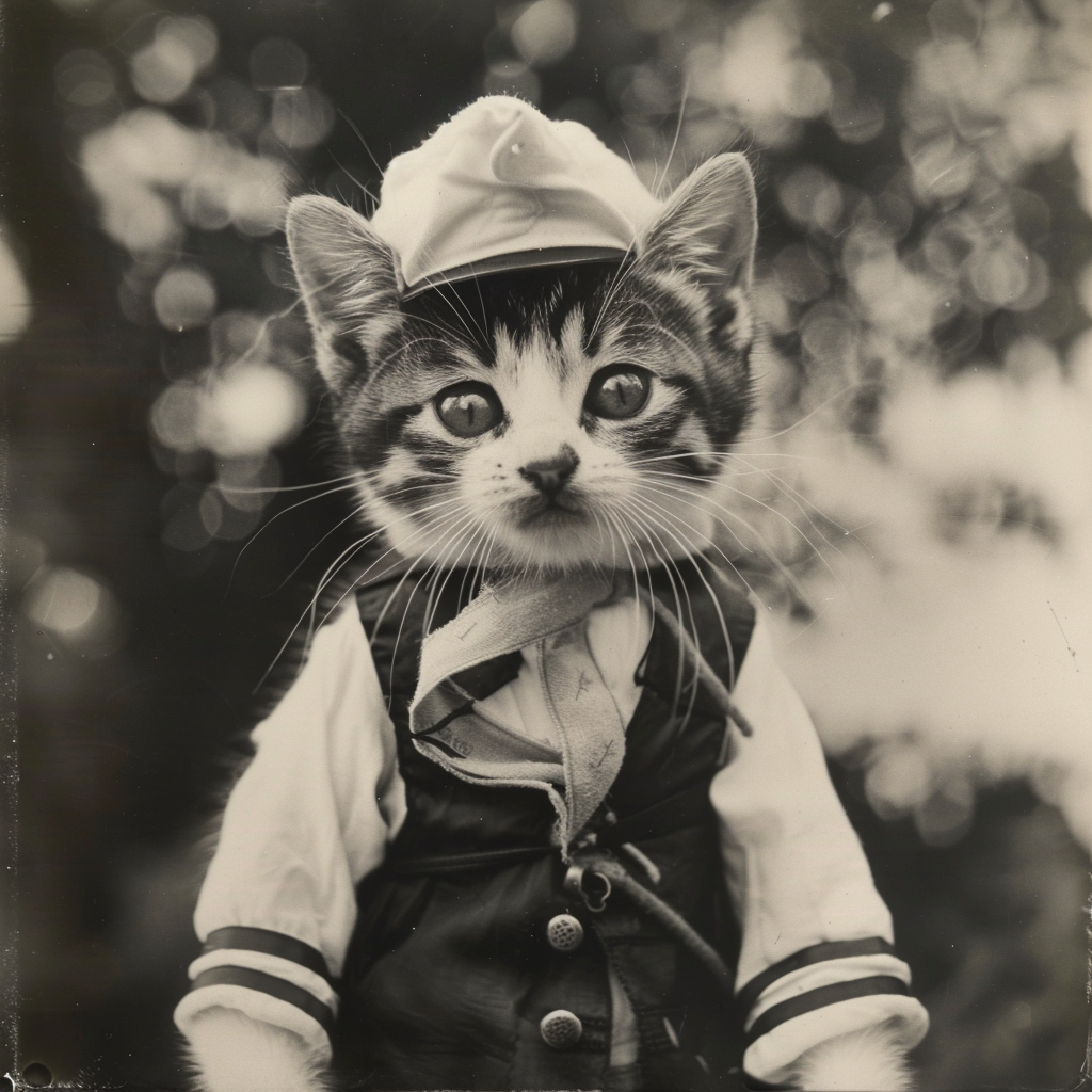 Cute Sailor Kitten in 1930s