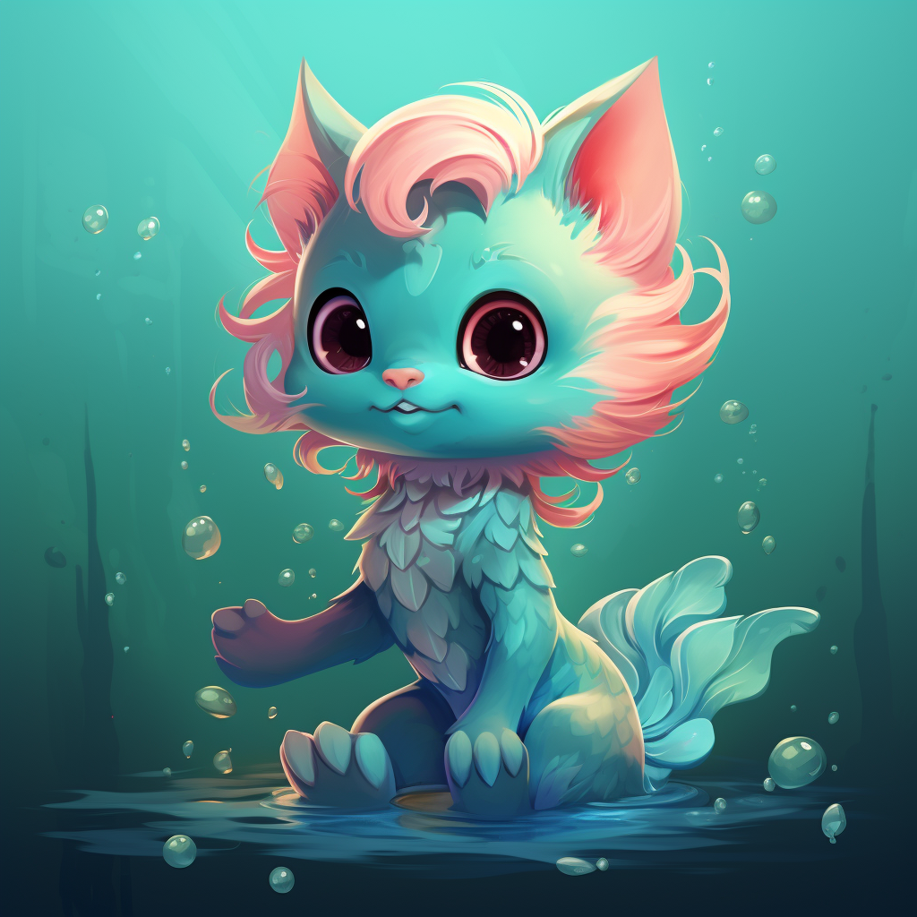 Adorable kitten dressed as a mermaid