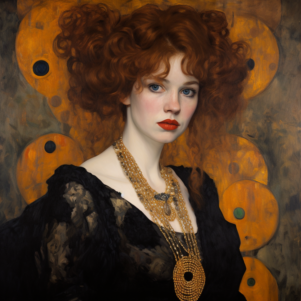 Captivating Gustav Klimt woman portrait