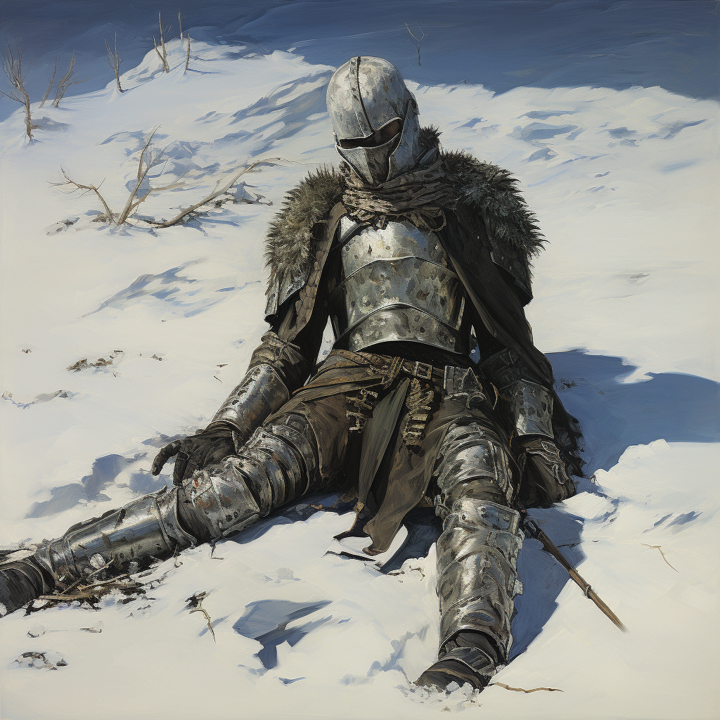 Knight Covered in Snow