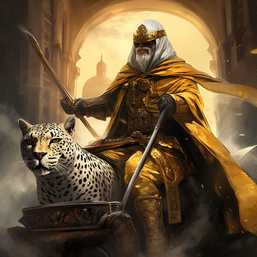 Knight Templar on Yellow Jaguar with Black Spots