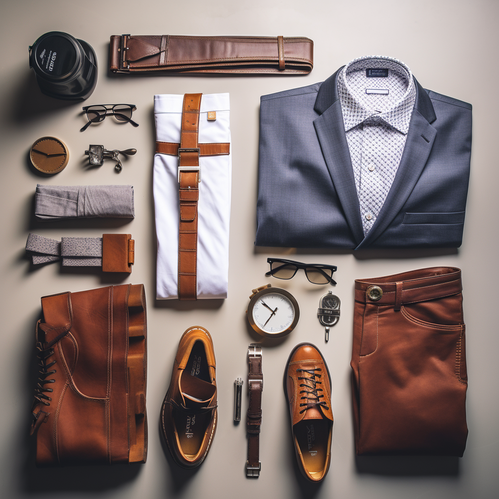 Organized men's dressing room with underwear and belt