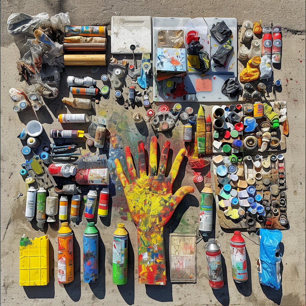 Graffiti artist knolling photo