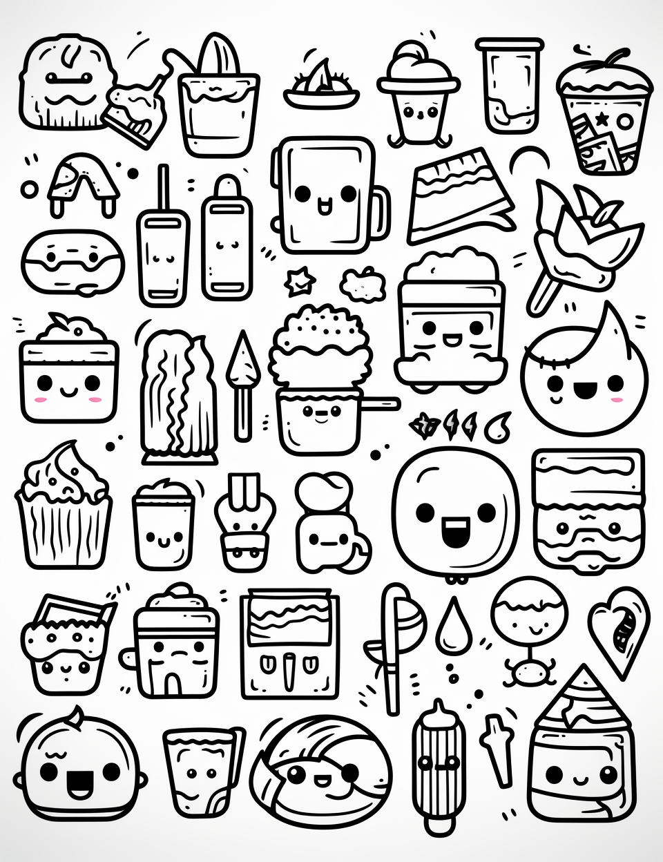 Simple and Cute Kawaii Doodles